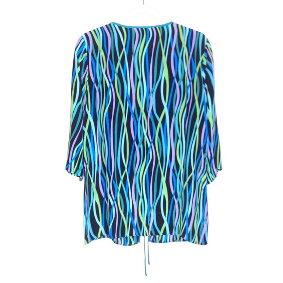 Bob Mackie Wearable Art 100% Silk Top Lace-Front Medium - Picture 2 of 4